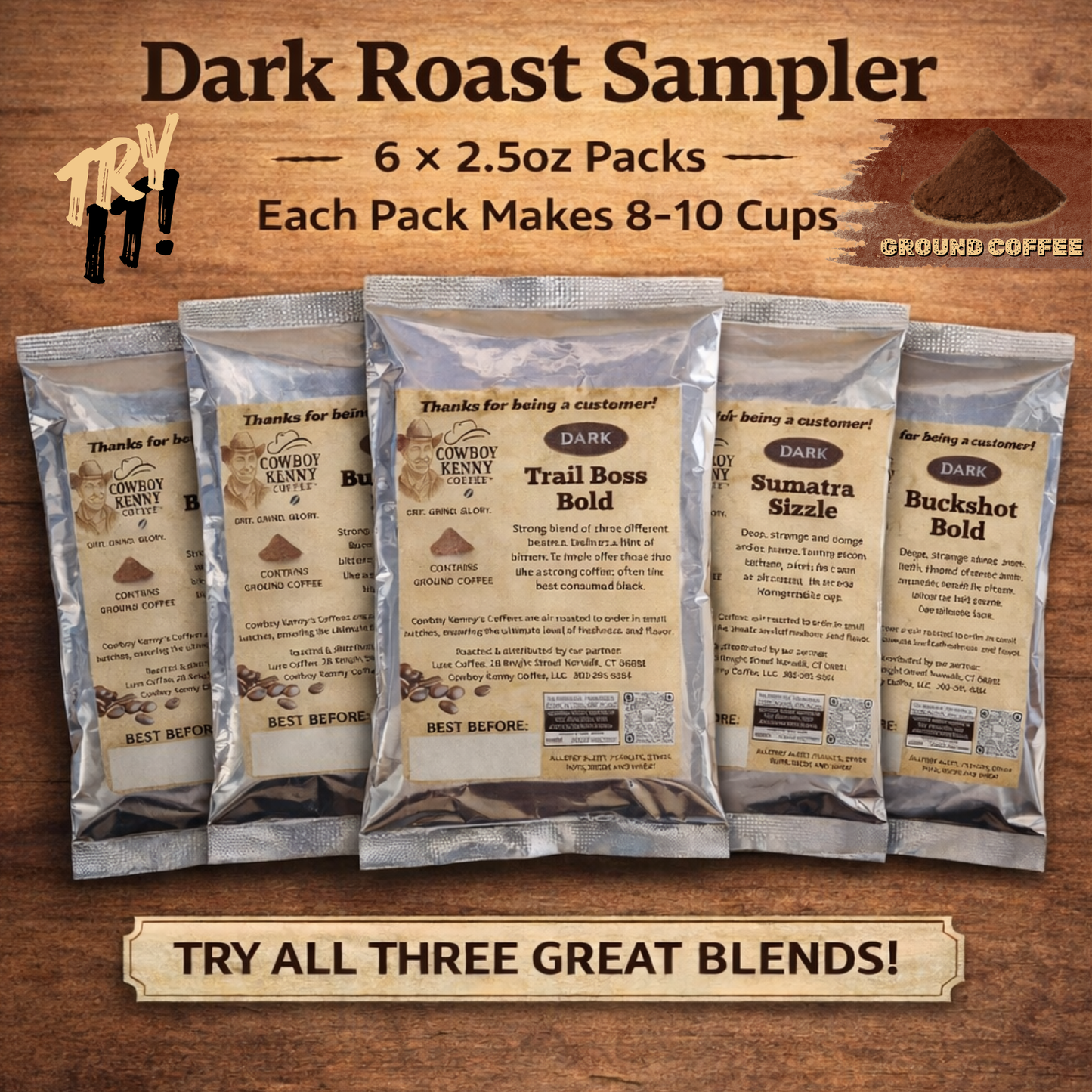 2.5oz Dark Roast Sampler