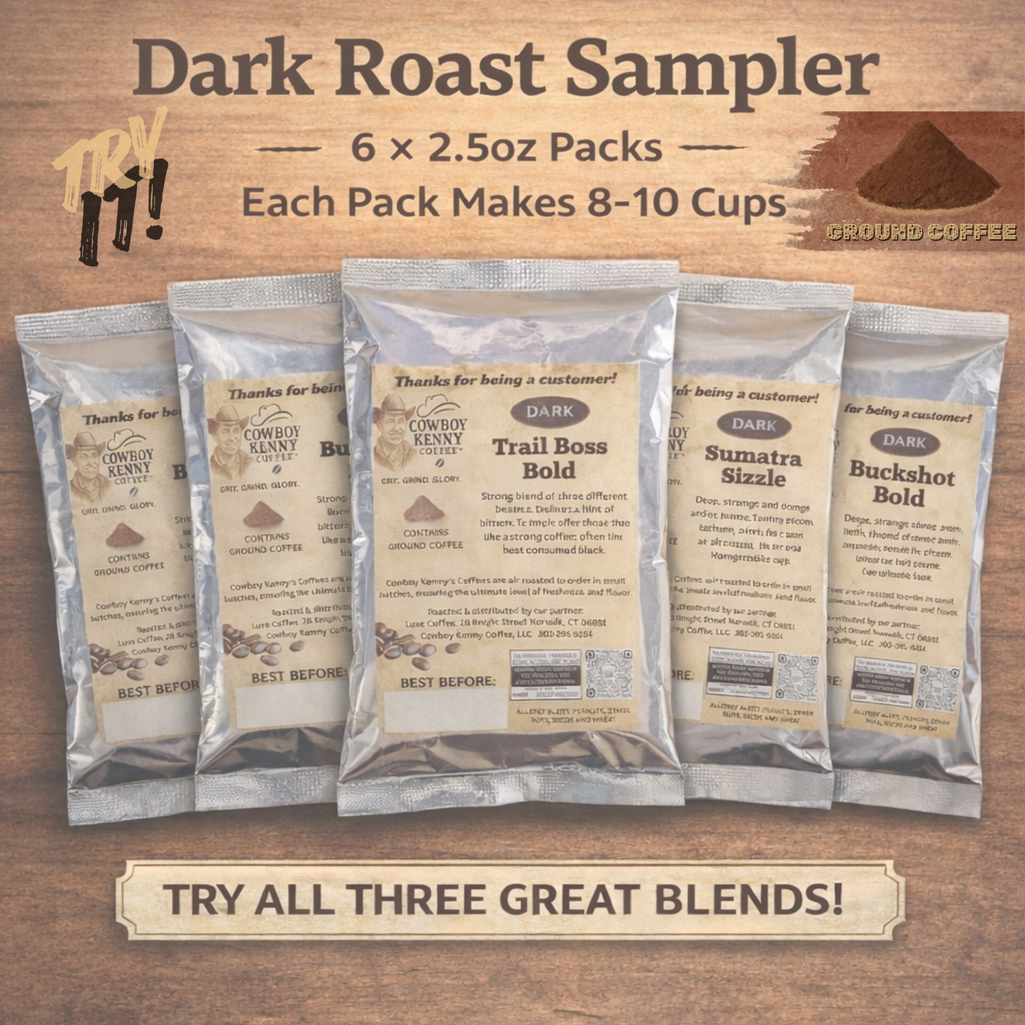 2.5oz Dark Roast Sampler
