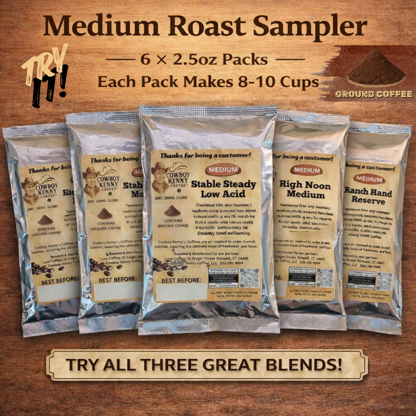 2.5oz Medium Roast Sampler