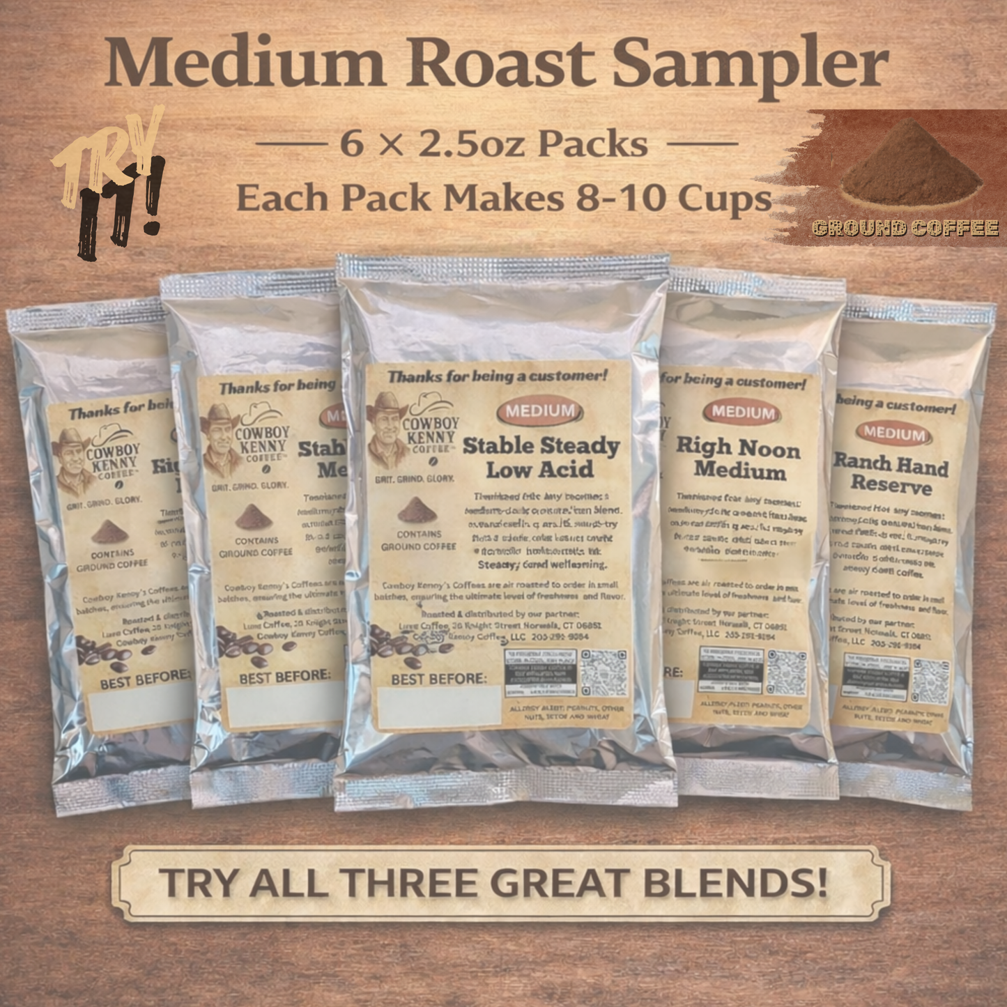 2.5oz Medium Roast Sampler